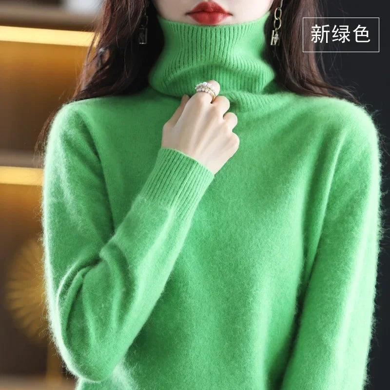 Damen Rollkragenpullover Langarm Strickpullover Weiches Material