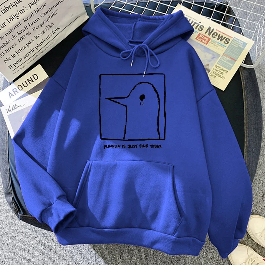 Hoodie met eendenprint en kangoeroezak - verschillende kleuren