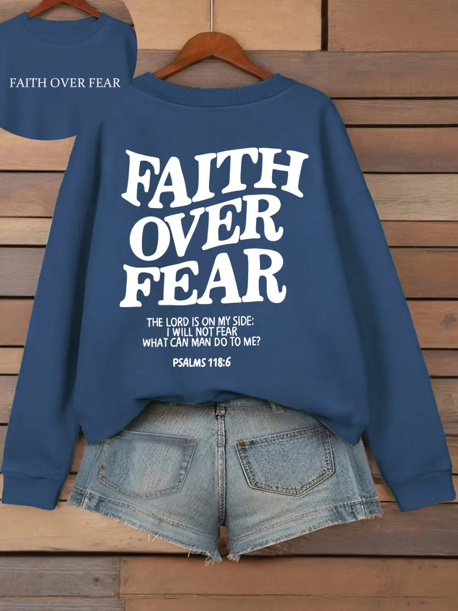 Hoodie met capuchon & tekstprint op de achterkant, lange mouwen, casual trui