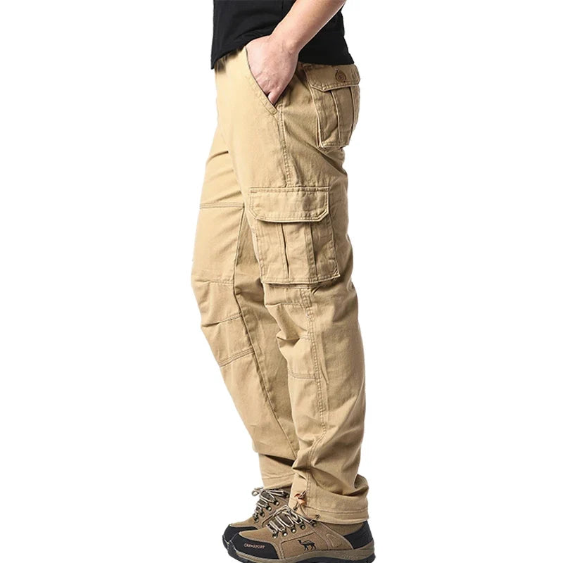 Heren cargobroek met zijzakken, regular fit vrijetijdsbroek