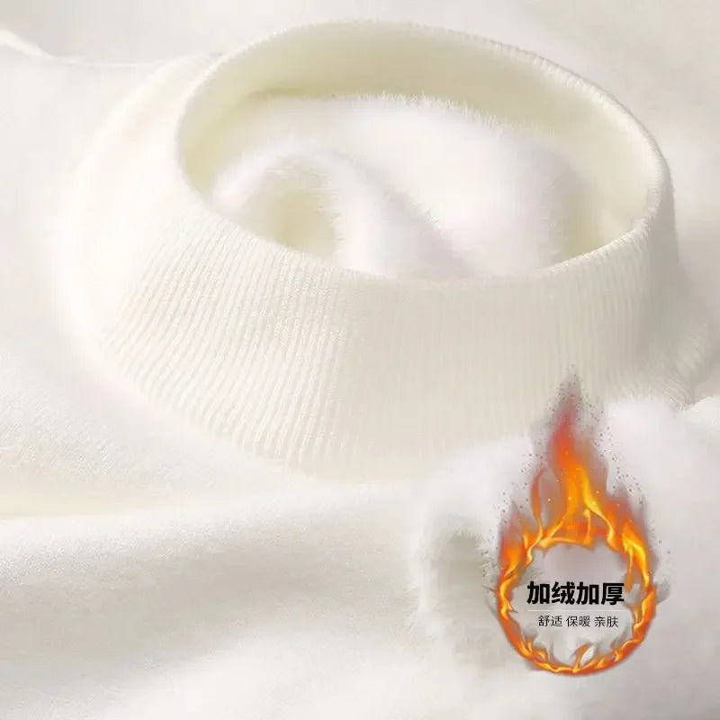 Unisex trui met lange mouwen en fleecevoering – coltrui of ronde hals