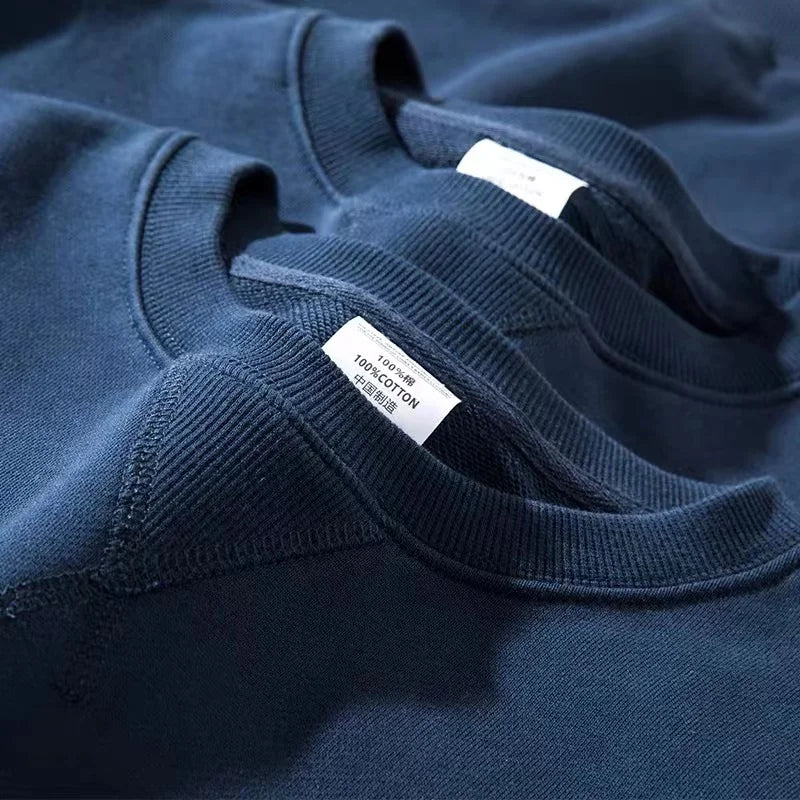 Unisex sweatshirt met ronde hals, lange mouwen, katoenmix, gemêleerd grijs