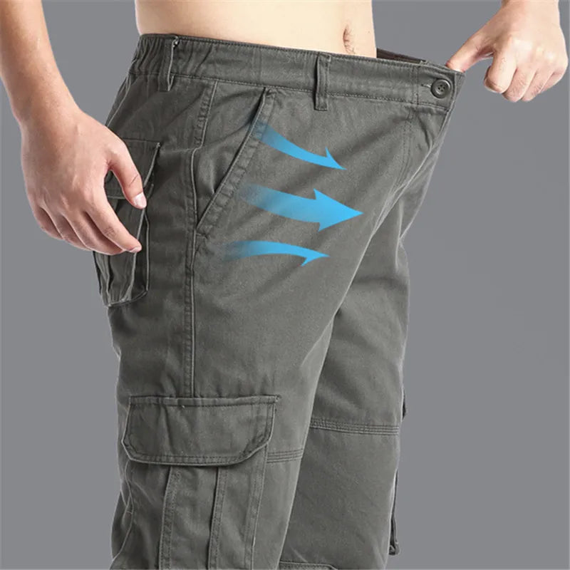 Heren cargobroek met zijzakken, regular fit vrijetijdsbroek