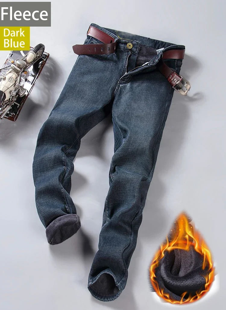 Herren Jeans Hose Regular Fit Blau Schwarz Gefüttert Ungefüttert