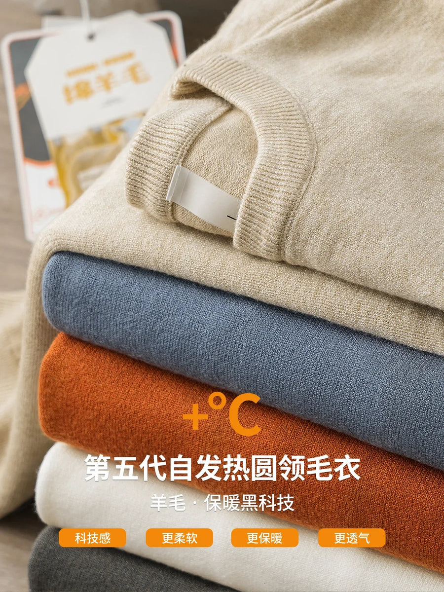 Unisex basic sweater met lange mouwen, ronde hals en fijne brei