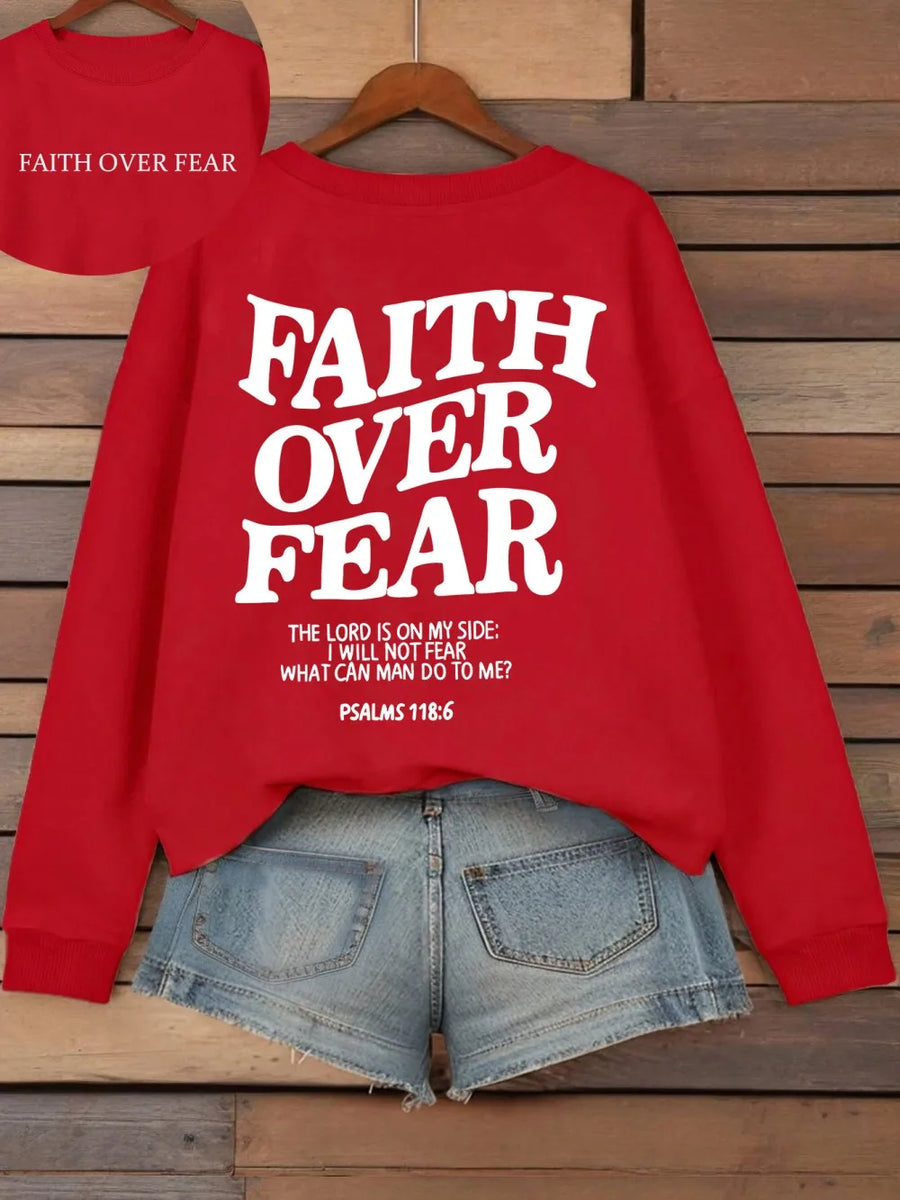Hoodie met capuchon & tekstprint op de achterkant, lange mouwen, casual trui