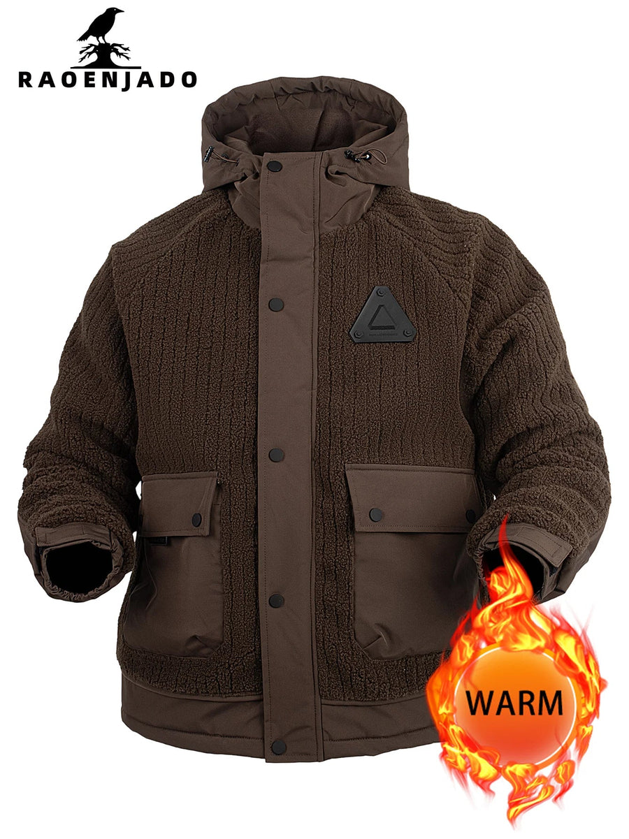 Unisex Kapuzenjacke Teddyfleece Warm Taschendetails