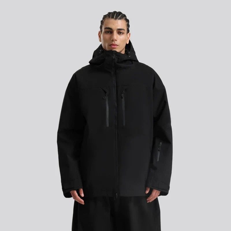 Winter Skijacke Snowboardjacke mit Kapuze und Reißverschlüssen Herren