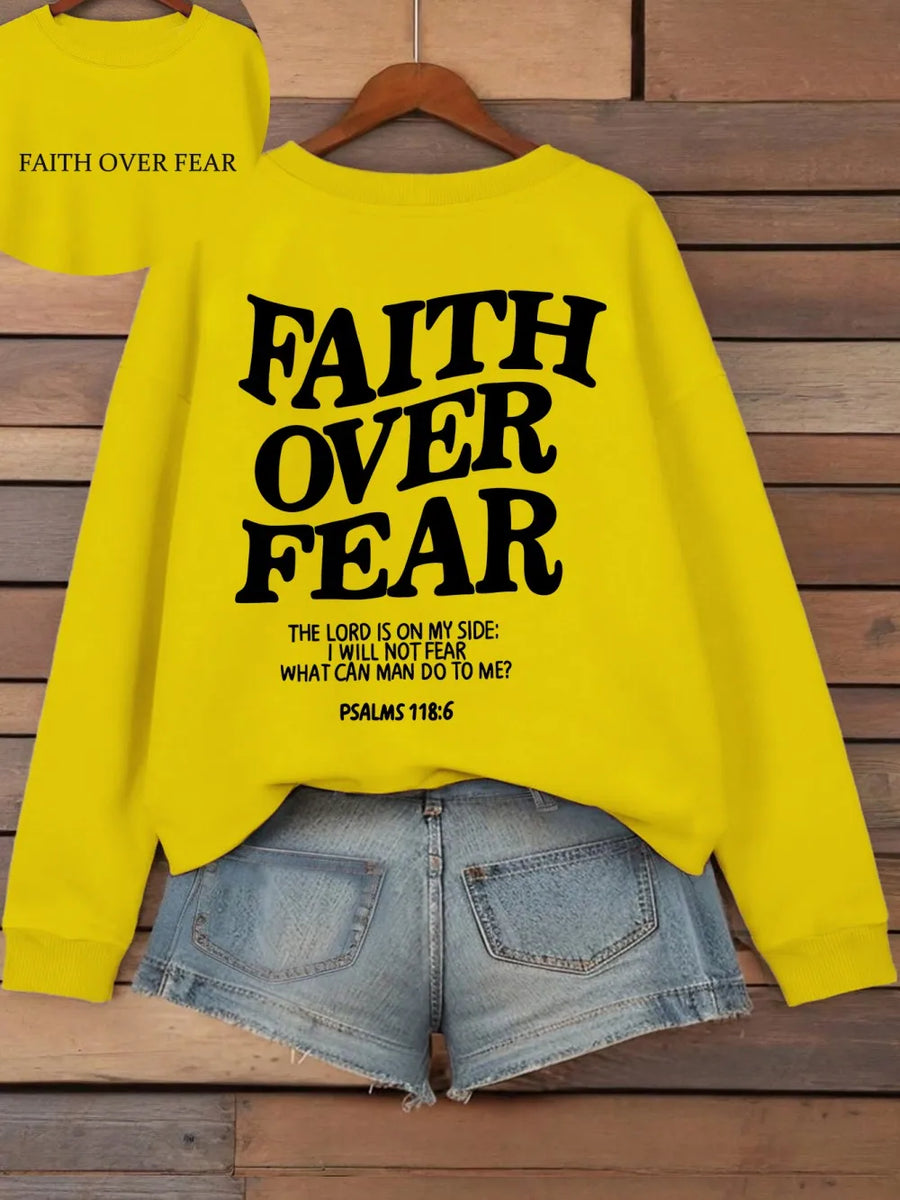 Hoodie met capuchon & tekstprint op de achterkant, lange mouwen, casual trui