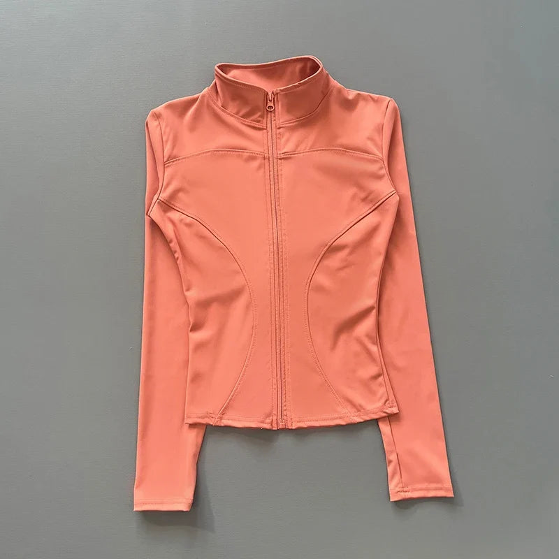 Damen Sportjacke mit Stehkragen & Reißverschluss Lange Ärmel