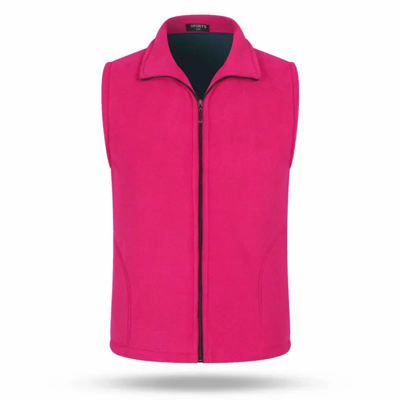 Fleecevest voor dames met rits, opstaande kraag, outdoor