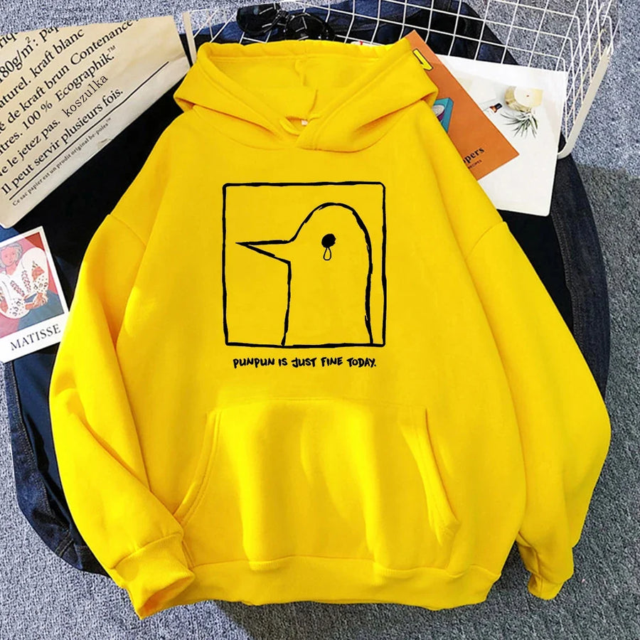 Hoodie met eendenprint en kangoeroezak - verschillende kleuren