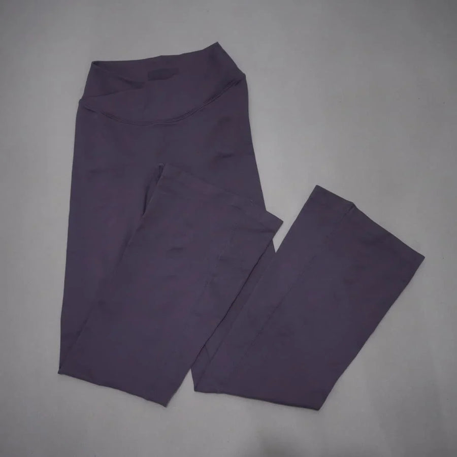Sportieve bootcutbroek voor dames met hoge taille, elastische yogalegging, zacht