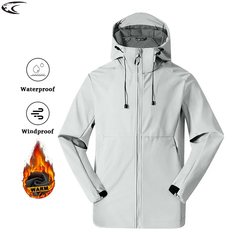 Unisex Kapuzenjacke Winddicht Wasserdicht Warm Gefüttert für Outdoor & Sport