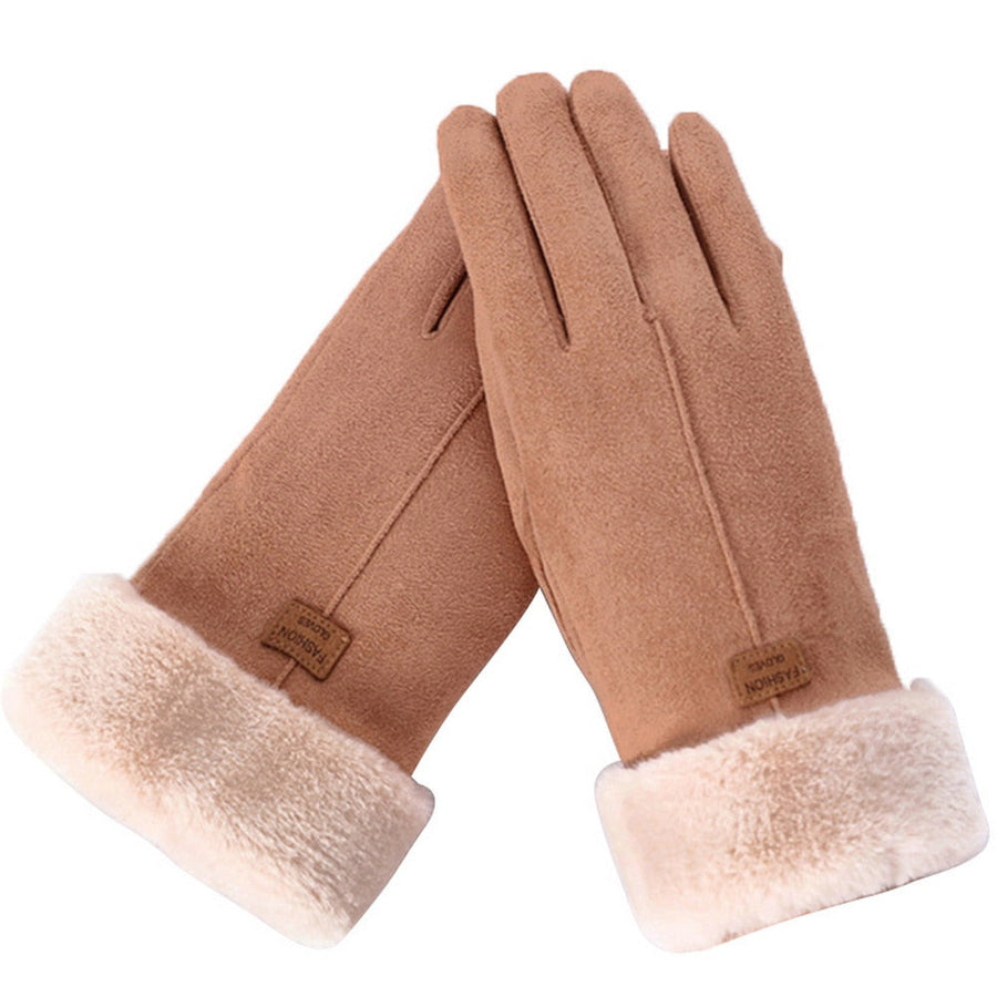 Unisex Winterhandschuhe mit Fleecefutter und Kunstfellbündchen