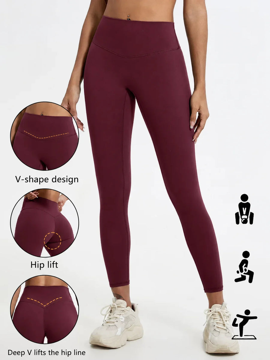 Sportlegging voor dames met hoge taille, V-design en liftend effect voor de billen