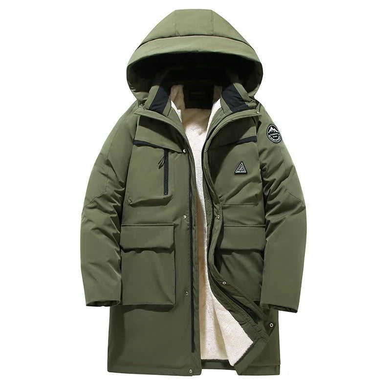 Herren Winterjacke mit Kapuze Gefüttert Parka Warm