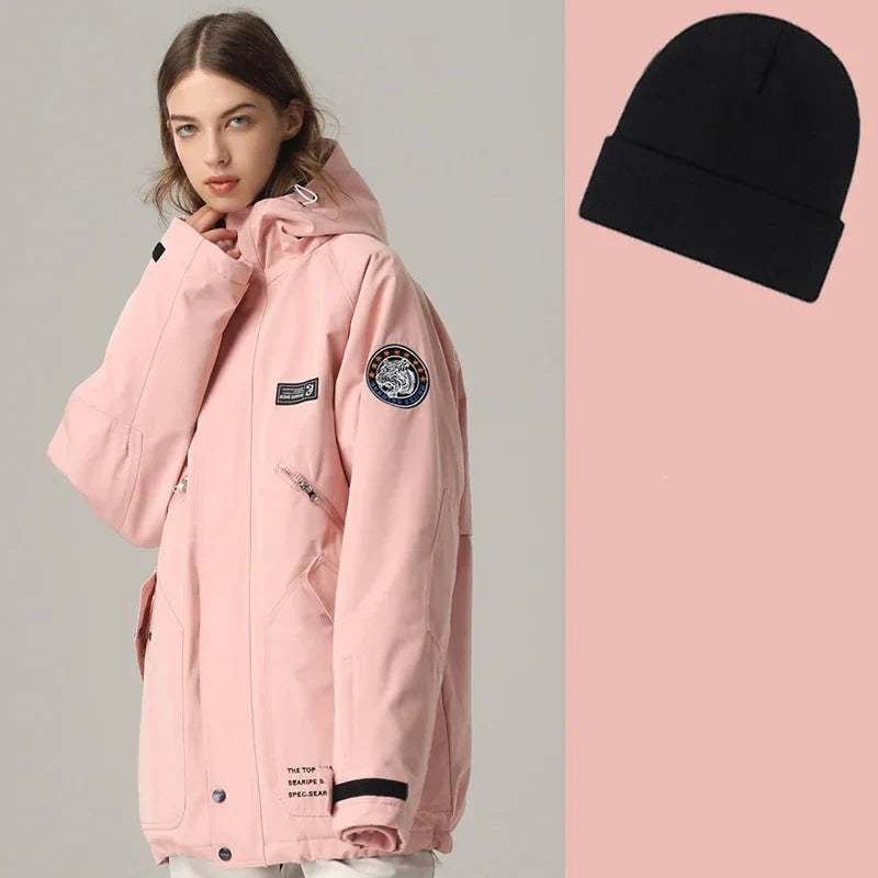 Unisex winterskijas met capuchon en ritssluiting - winddichte snowboardjas