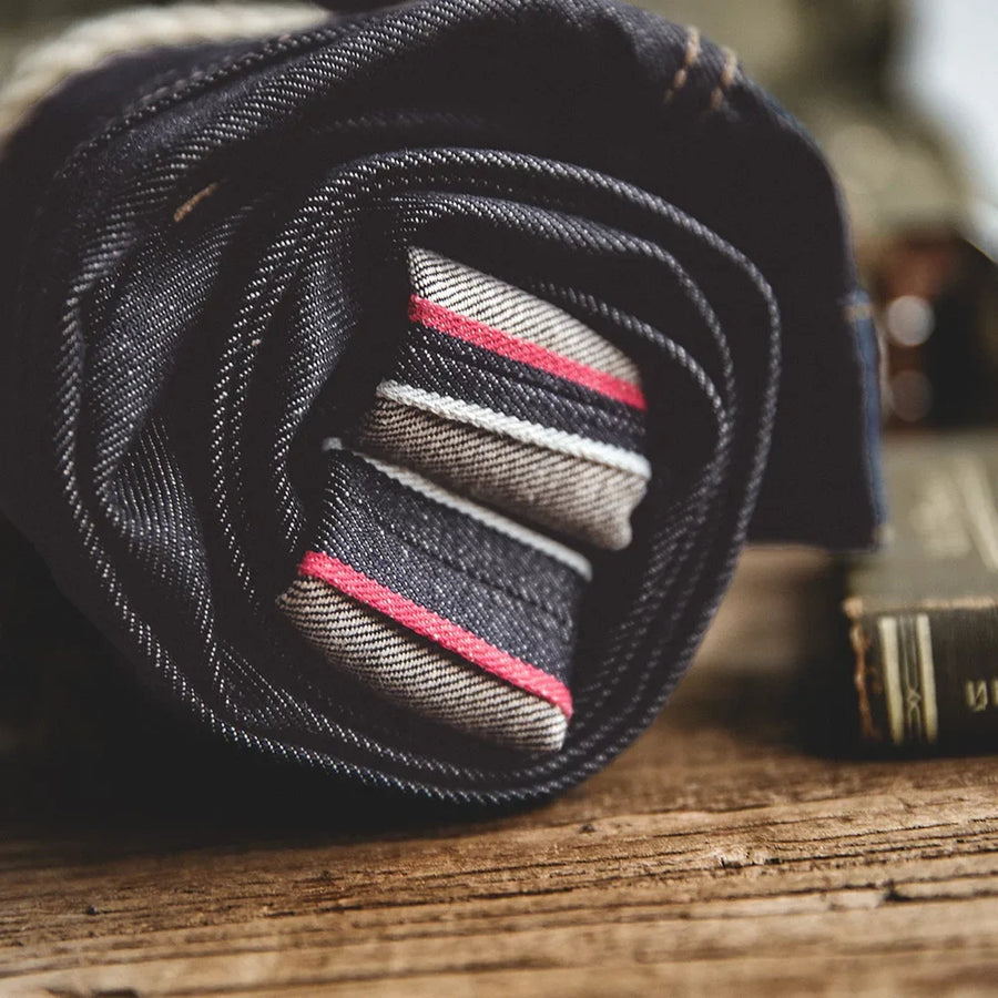 Donkerdenim jeans voor heren, straight fit, met omgeslagen zoom
