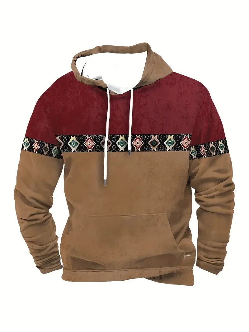 Hoodie mit Motivdruck, Kängurutasche, Kapuze und Kordelzug