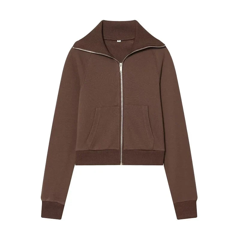 Damen Sportlicher Hoodie mit Reißverschluss & Flare Hose Set