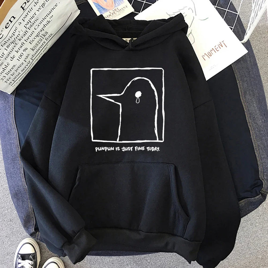 Hoodie met eendenprint en kangoeroezak - verschillende kleuren