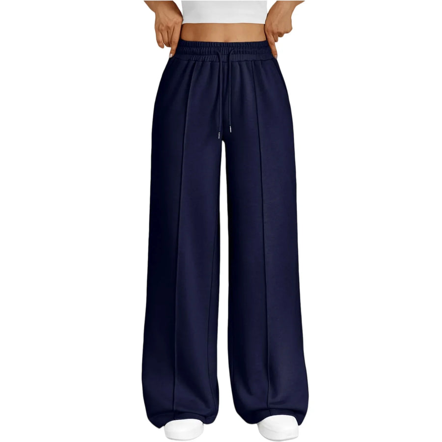 Loungewearbroek voor dames met wijde pijpen en trekkoord - verschillende kleuren