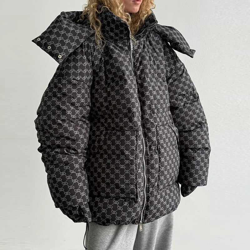 Damen Steppjacke mit Muster / Hose mit Muster