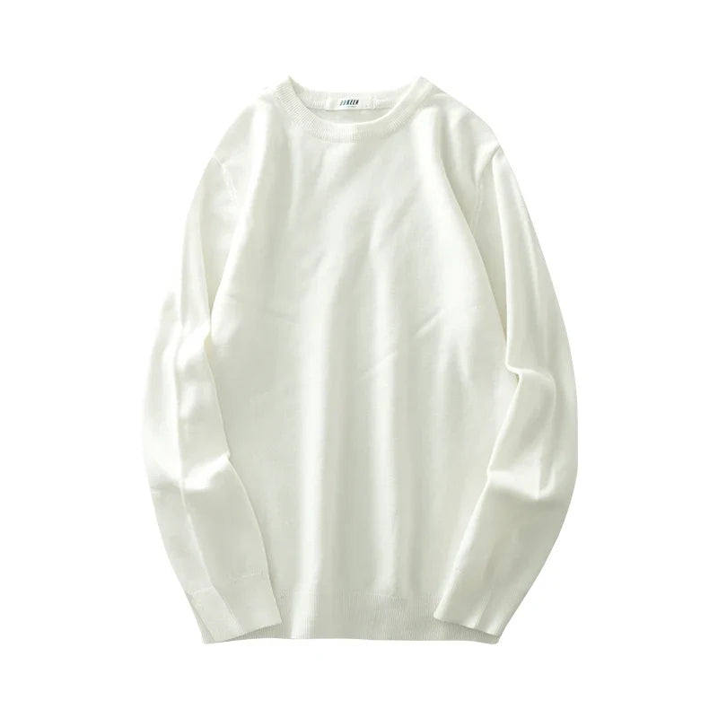 Unisex basic sweater met lange mouwen, ronde hals en fijne brei
