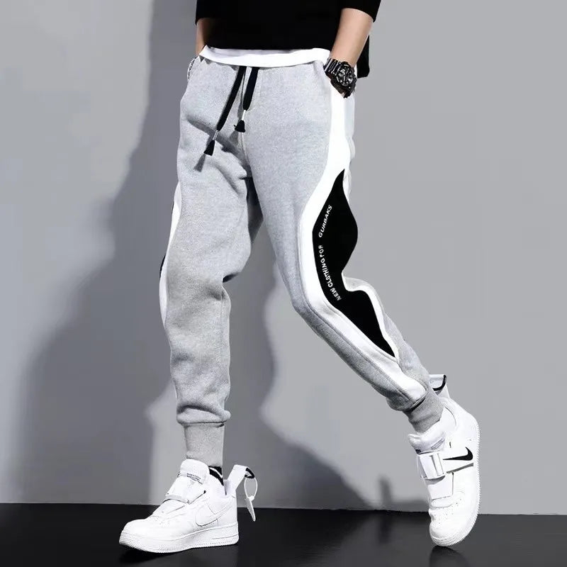 Herren Jogginghose Sporthose mit Kontrasteinsätzen