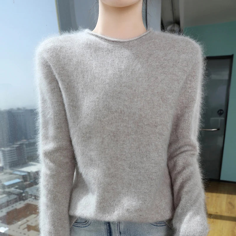 Damen Pullover Rundhals Langarm Weiches Material