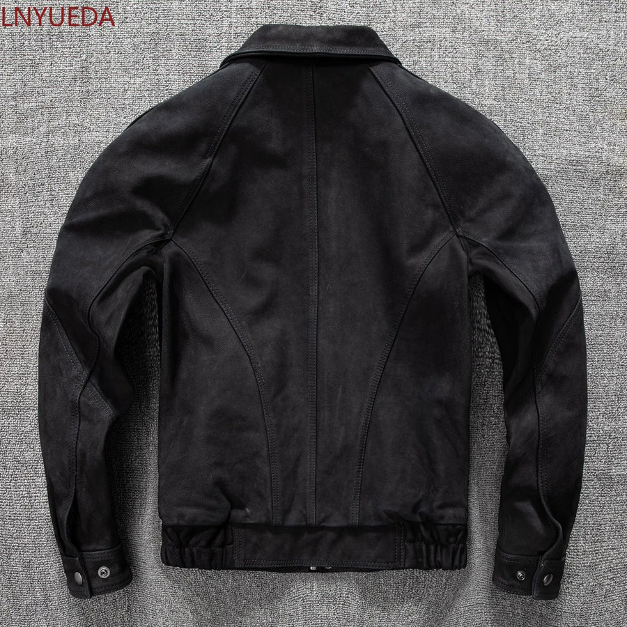 Herren Jacke Schwarz mit Reißverschluss und Kragen