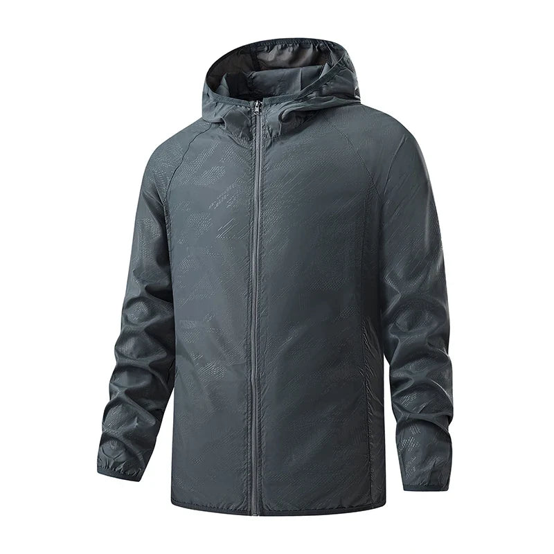 Unisex Leichte Kapuzenjacke Windbreaker mit Reißverschluss