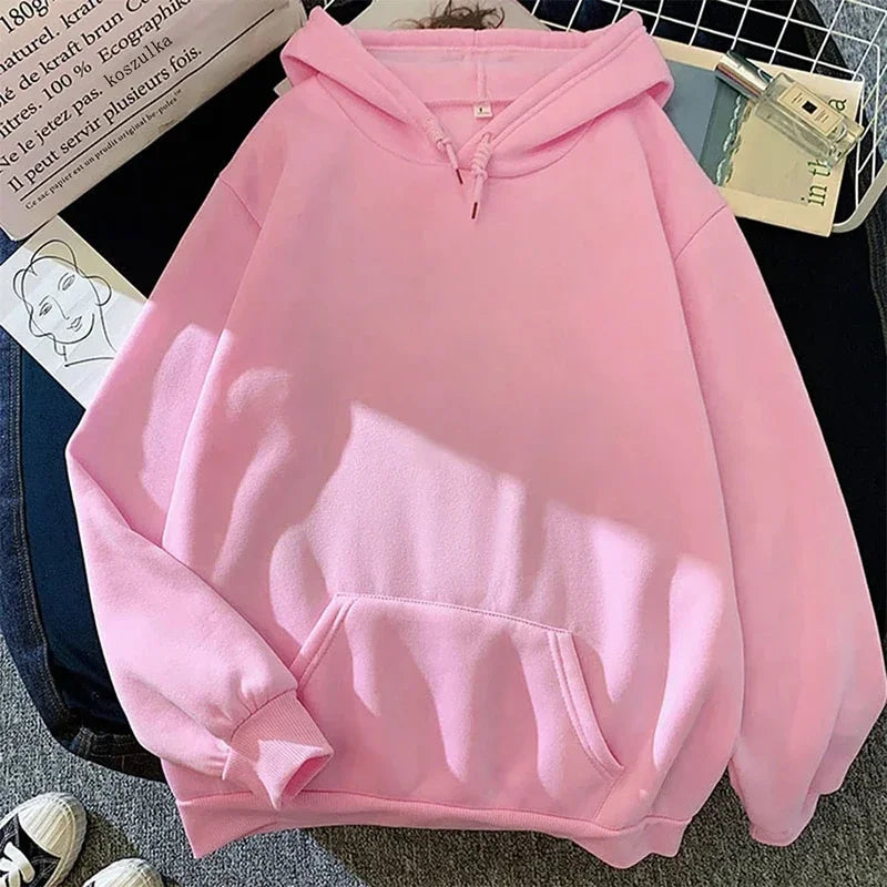 Unisexhoodie met capuchon en kangoeroezak – Effen