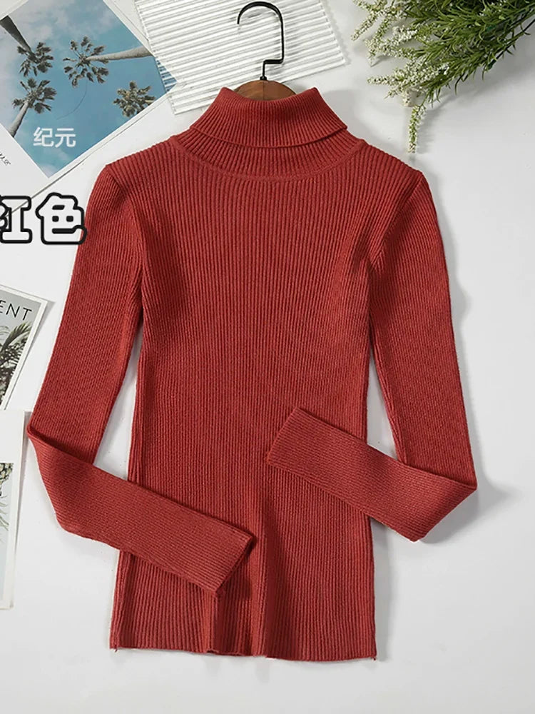 Dames coltrui van ribbreisel met lange mouwen - aansluitend, veel kleuren