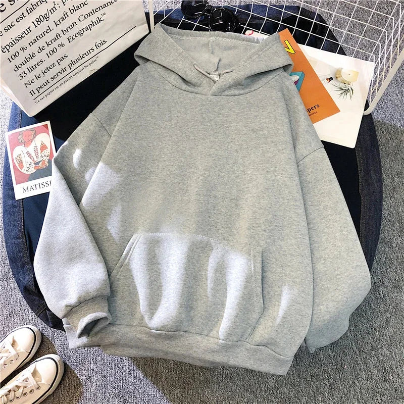Unisexhoodie met capuchon en kangoeroezak – Effen