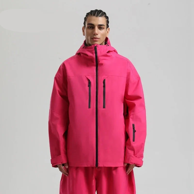 Winter Skijacke Snowboardjacke mit Kapuze und Reißverschlüssen Herren