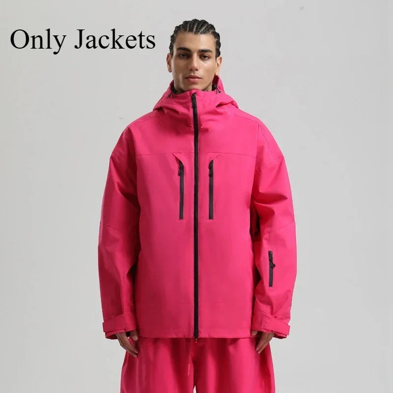 Winter Skijacke Snowboardjacke mit Kapuze und Reißverschlüssen Herren