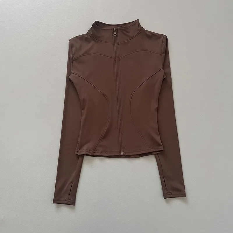 Damen Sportjacke mit Stehkragen & Reißverschluss Lange Ärmel