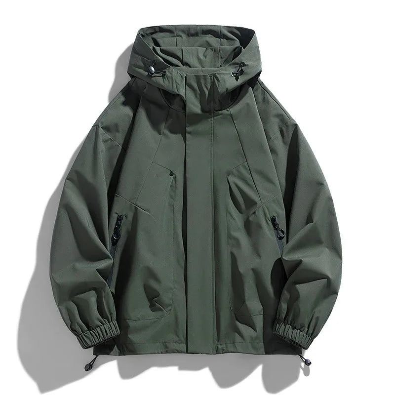 Unisex Kapuzenjacke Freizeitjacke mit Reißverschlusstaschen Schwarz