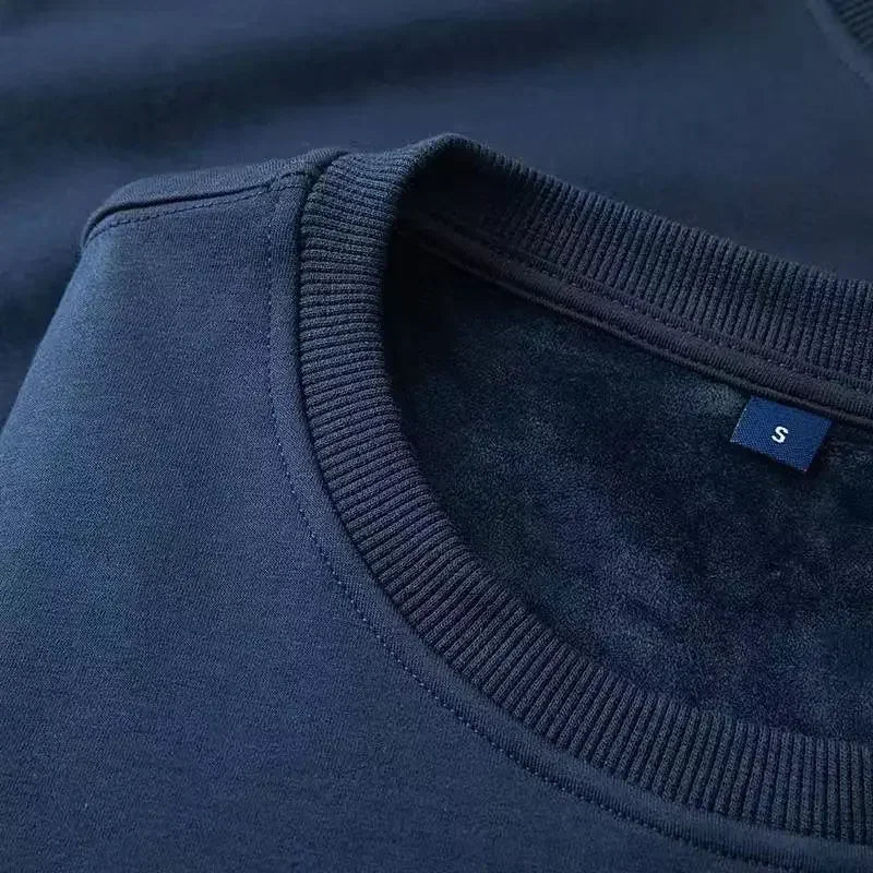 Unisex sweatshirt met lange mouwen, zachte binnenvoering, ronde hals en geribde boorden