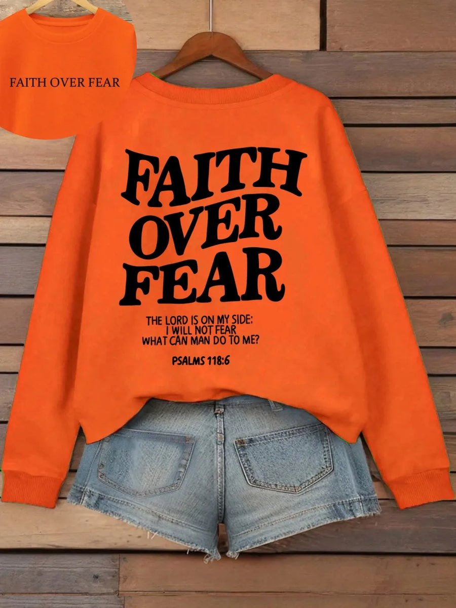 Hoodie met capuchon & tekstprint op de achterkant, lange mouwen, casual trui