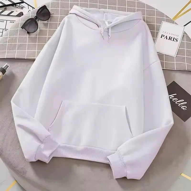 Unisexhoodie met capuchon en kangoeroezak – Effen