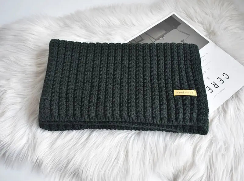 Unisex Winter Schal Gerippt Strick Schal mit „Handmade“ Etikett in verschiedenen Farben