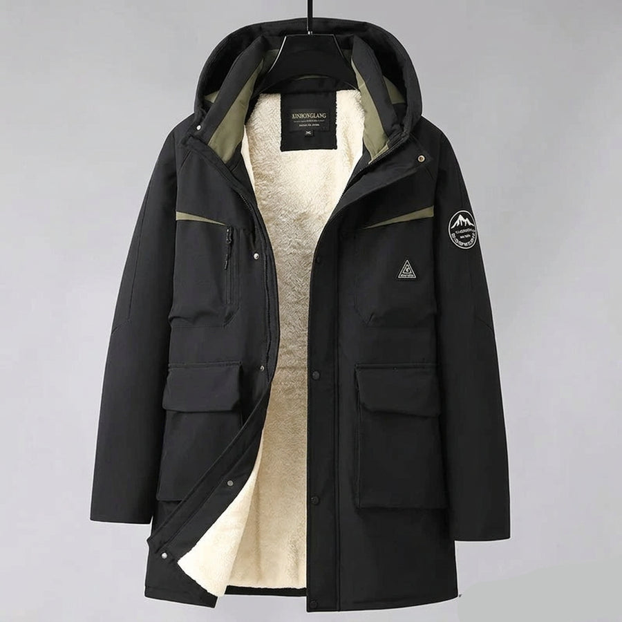 Herren Winterjacke mit Kapuze Gefüttert Parka Warm