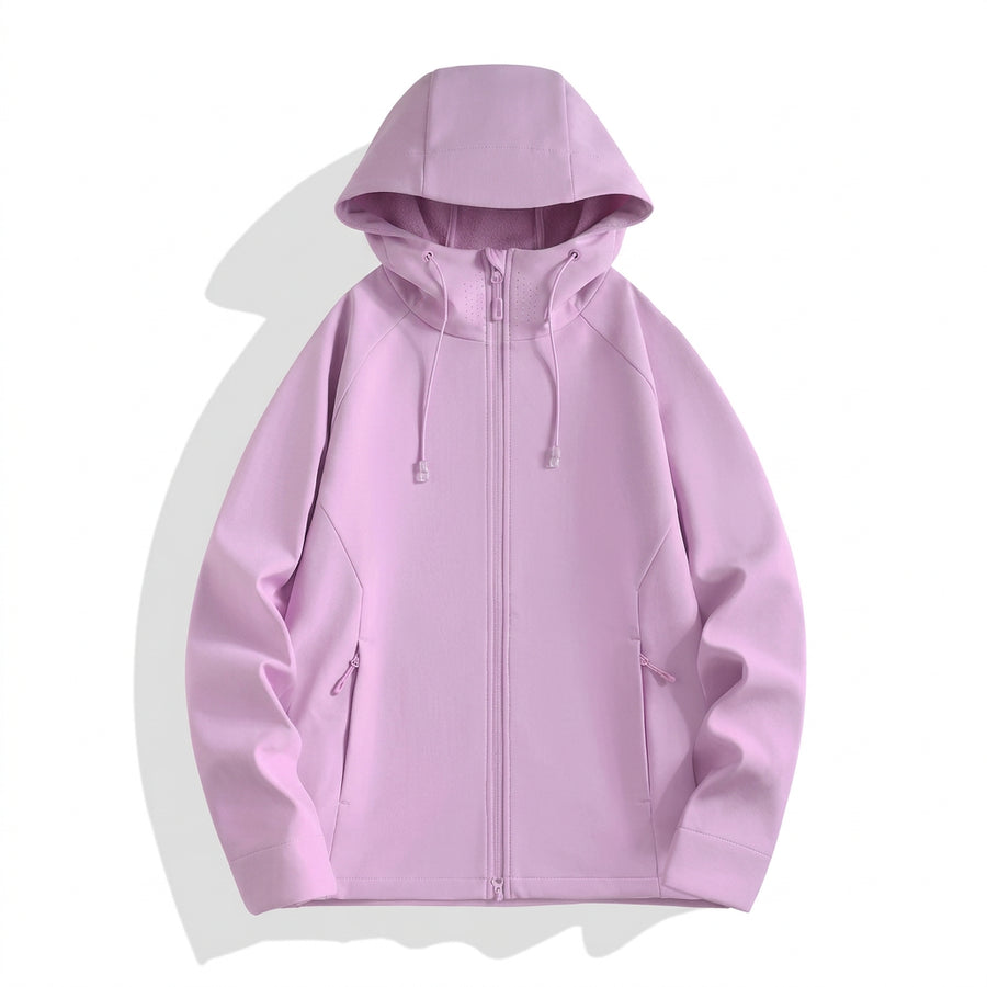Unisex Kapuzenjacke Reißverschluss Windbreaker Freizeit Sport Lila