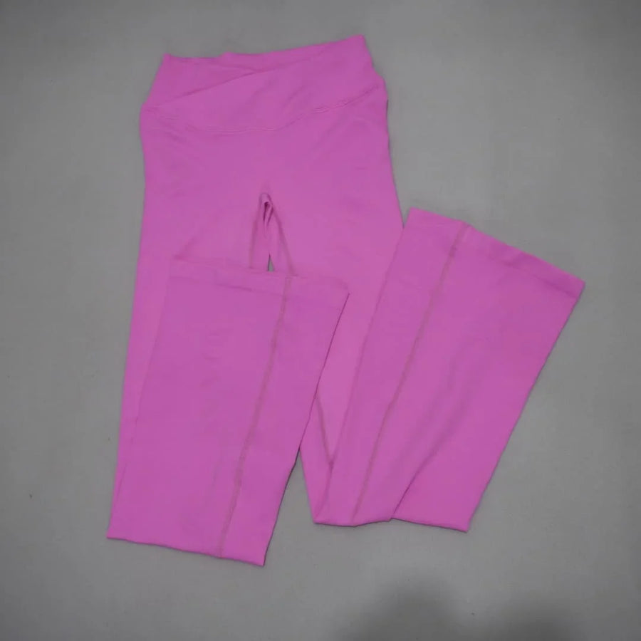Sportieve bootcutbroek voor dames met hoge taille, elastische yogalegging, zacht