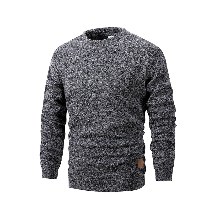 Herren Rundhals Pullover Strickoptik Langarm Sweatshirt