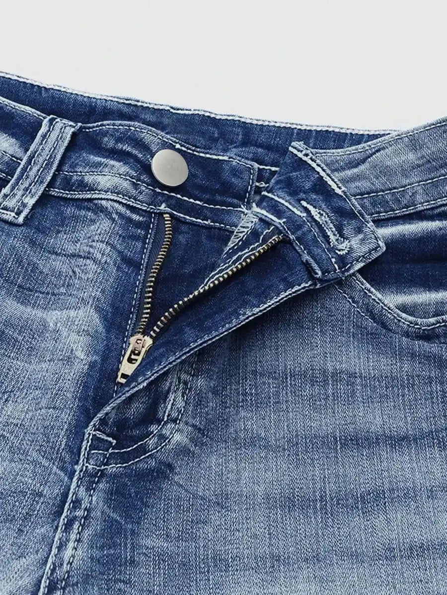 Dames bootcut-jeans, lichtblauw, met lichte wassing
