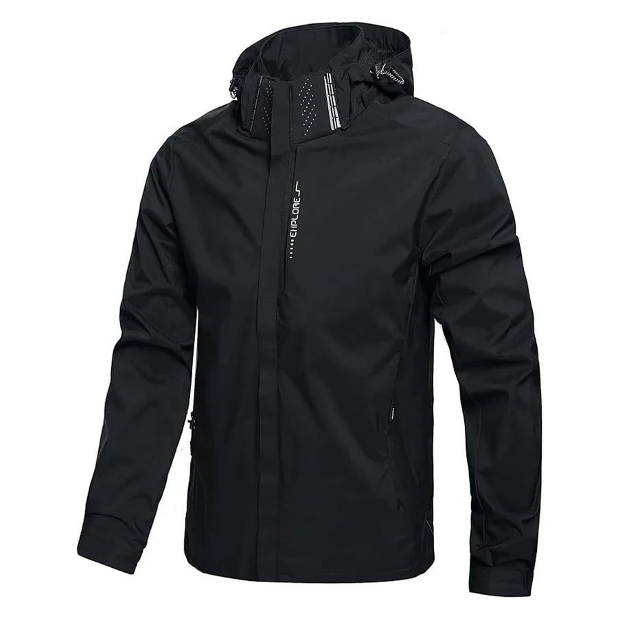 Unisex Outdoorjacke mit Kapuze und Reißverschluss, wasserabweisend